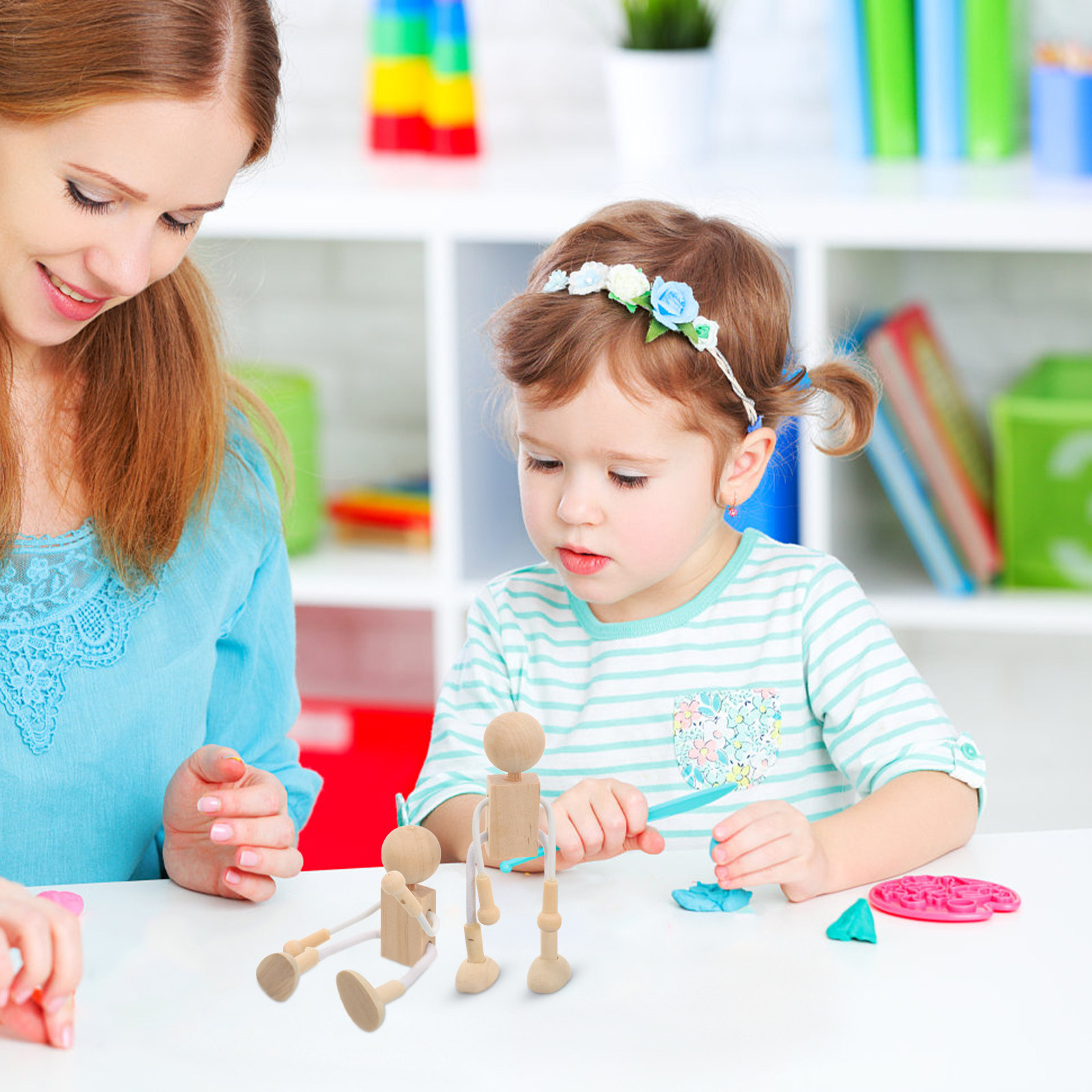 Art Craft Kit - 4Pcs Wooden Figure Kit Made of