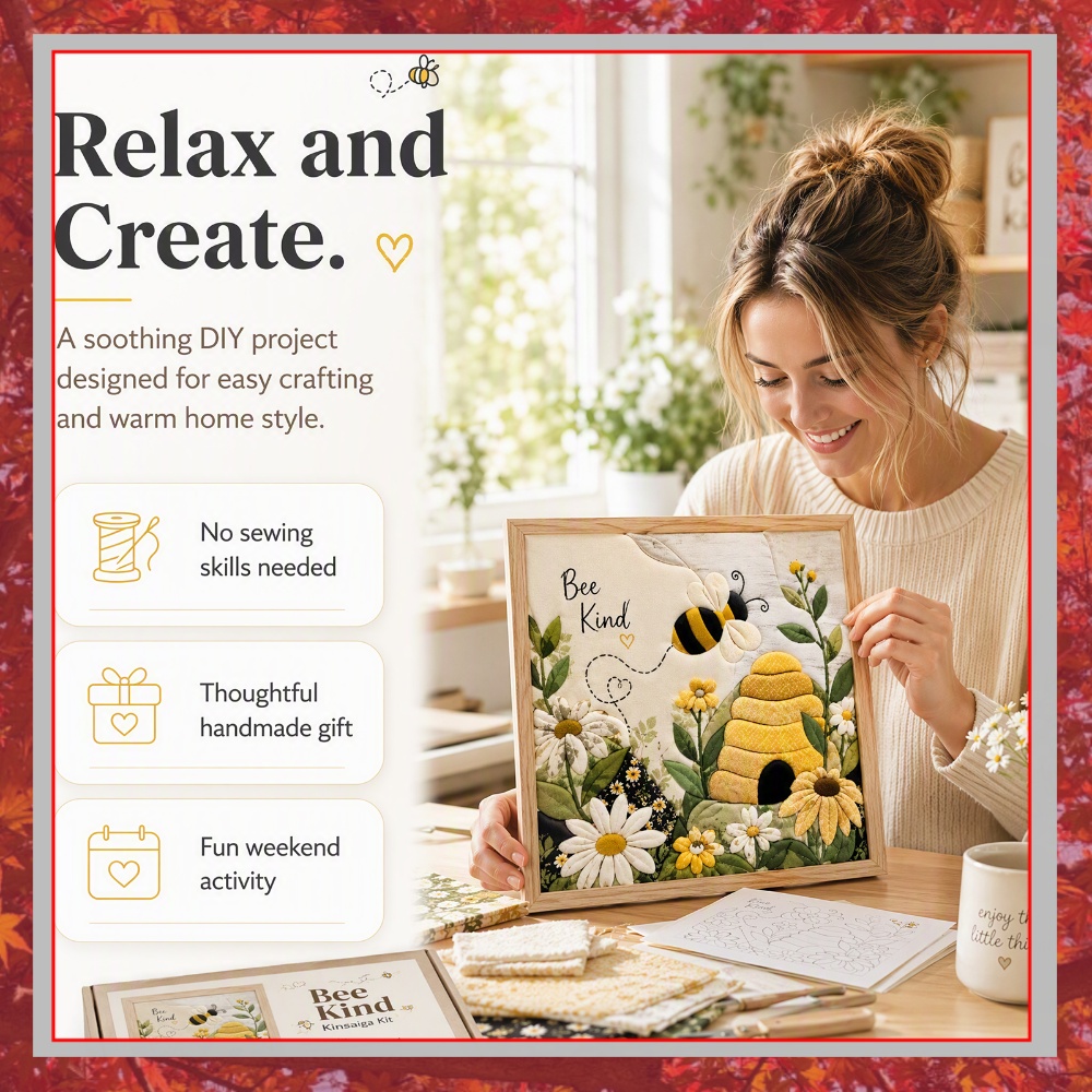 Bee Honeycomb Punch Needle DIY - Art Craft Kit 评论和价格
