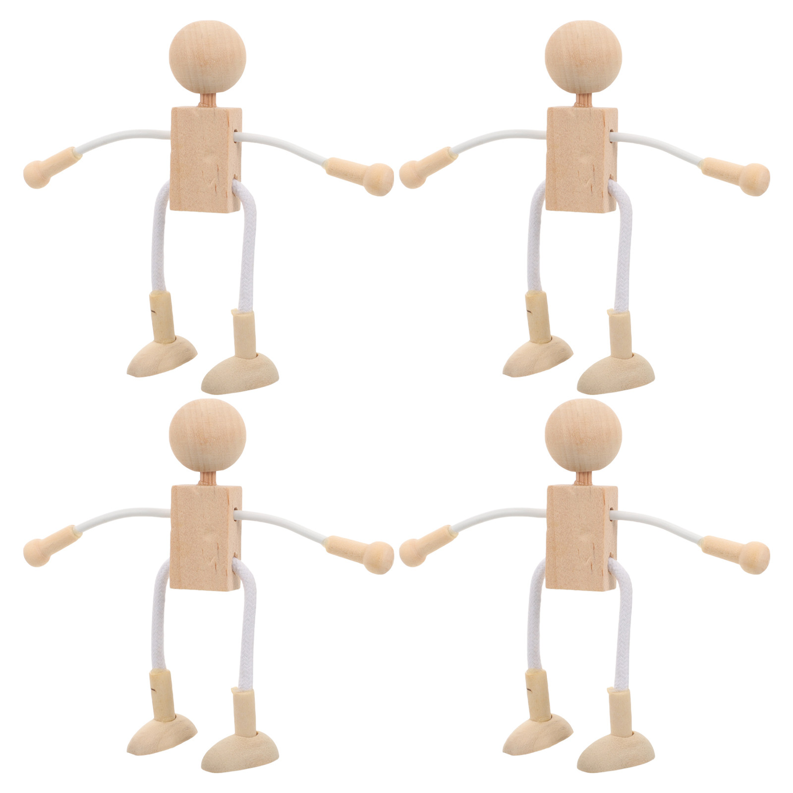 4Pcs Wooden Figure Kit Made of - Art Craft Kit 评论和价格