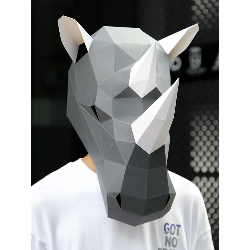 Rhinoceros Adult Head Mask Pap - Art Craft Cardboard 评论和价格