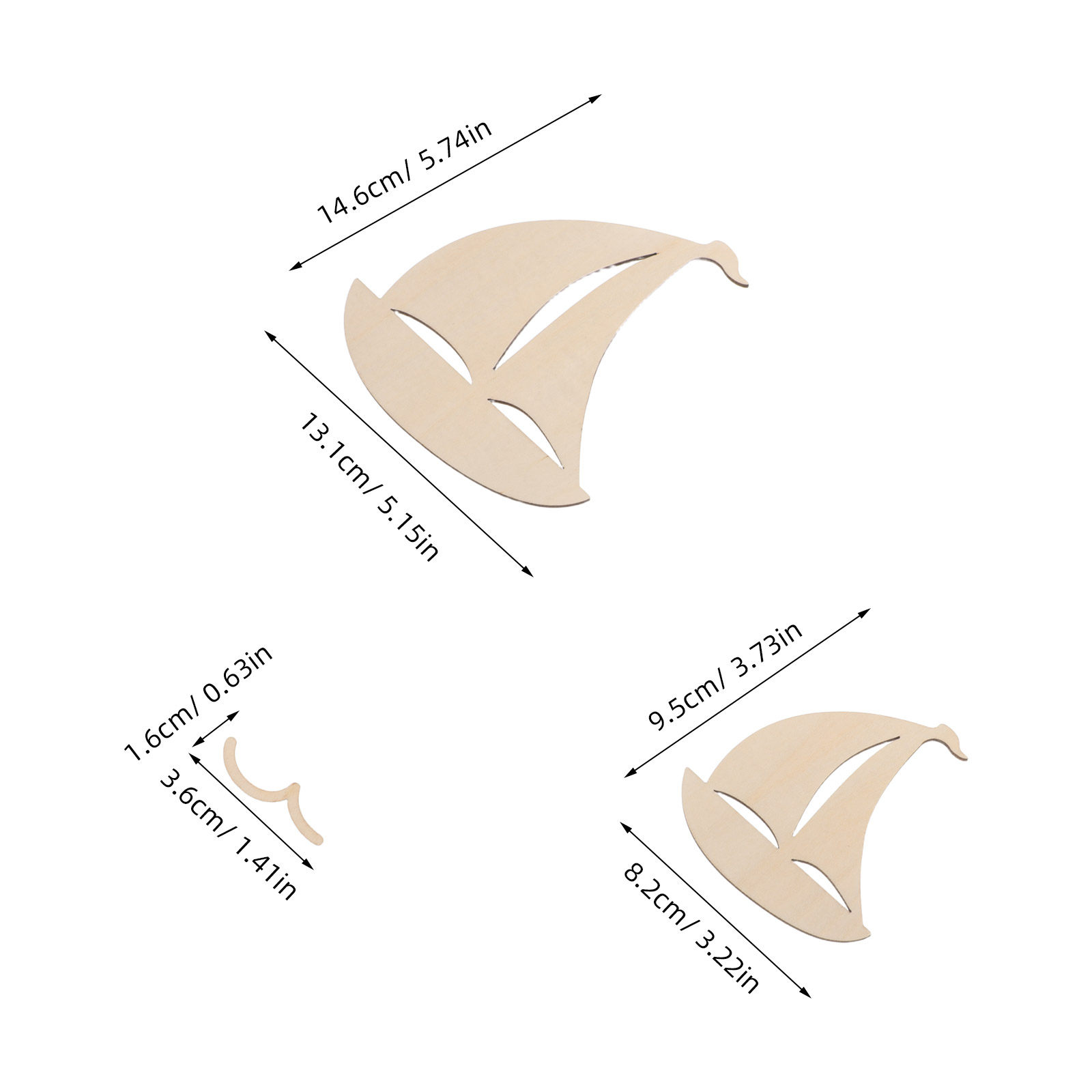 6Pcs Wood Sailboat Cutouts Unf - Art And Craft For Nursery 评论和价格