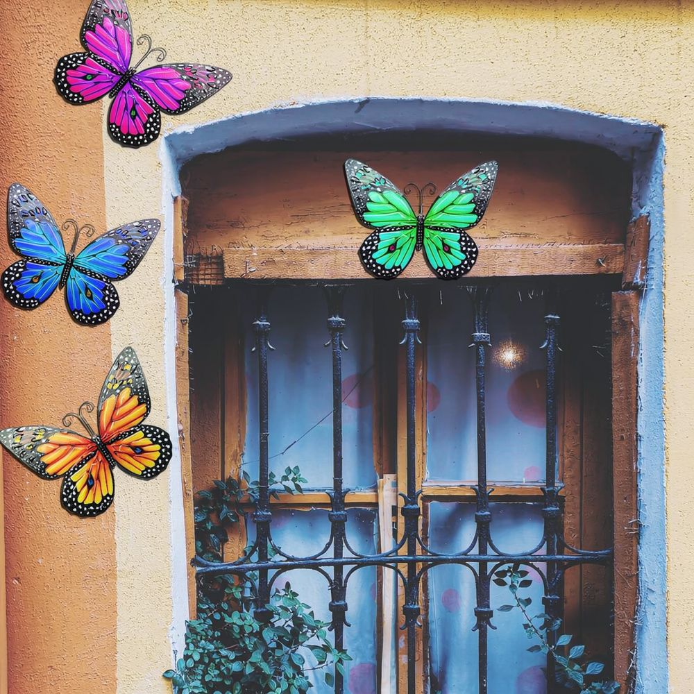 Small Metal Butterfly Wall Dec - Art And Craft For Nursery 评论和价格